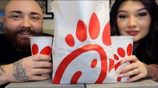 ChickFilA Mukbang  Karlee amp Josh QampA [upl. by Lehte]