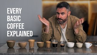 Beginner barista terminology  Every popular espresso drink and milk [upl. by Ekusoyr158]