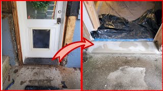 Door curb threshold curb sill pan curb single door replacement part 1 [upl. by Einnahpets930]