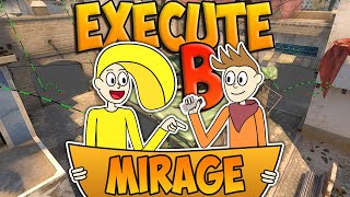 Mirage B Site Execute Strategies  CSGO [upl. by Sinned]