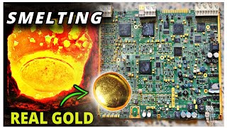 Smelting Telecommunication PCBs for gold  15 kg PCBs [upl. by Aroon]