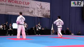 TaekwonDo World Cup 2016 Pattern final senior male 46 Dan [upl. by Dnalyk]