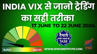 India VIX से जानो ट्रेडिंग का सही तरीका l STOCK MARKET NEXT WEEK OUTLOOK TASK 17 To 22 June 2024 [upl. by Aube966]