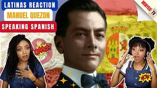 Latinas Reaction to Manuel Quezon Spanish speech quotMensaje a mi puebloquot  Minyeo TV 🇩🇴 [upl. by Akirdna]