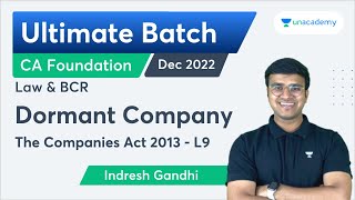 Dormant Company  Ultimate Batch for Law and BCR Dec 2022  Indresh Gandhi  Chartered Accountant [upl. by Lianne]