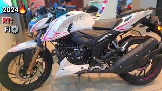 Finally 2024 MTWhite Colour🔥TVS Apache RTR 200 4v Dual Channel ABS Model Full Review amp Onroad Price [upl. by Nauqal]