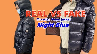 Real vs Fake Moncler Maya Jacket Navy  NFC TEST [upl. by Sucrad]