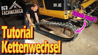 Minibagger Tutorial  Wie wechsel ich die Ketten CAT 3018C [upl. by Enwahs]