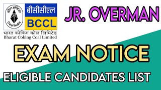 BCCL OVERMAN VACANCY  ELIGIBLE CANDIDATES LIST 2024 [upl. by Myranda]