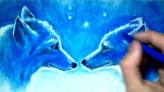 Drawing Time Lapse Two Wolves [upl. by Eitsirk]