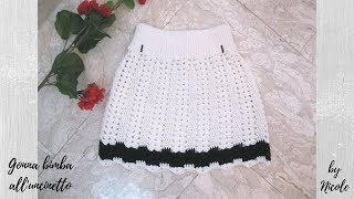 Gonna bimba alluncinetto per tutte le taglie  Crochet baby skirt [upl. by Eadrahs]