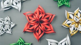 3D Paper Snowflake Tutorial [upl. by Arin95]