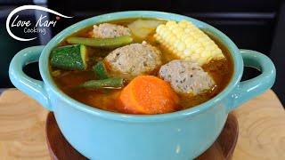 How to make Albóndigas de Res Caldo en Caldillo Mexican Meatball Soup [upl. by Holub601]