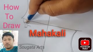 স্বস্তিক চিহ্ন দিয়ে মা কালী ড্রয়িং l sougataarts226 drawing art swastiksymbol sketch kali [upl. by Niotna968]