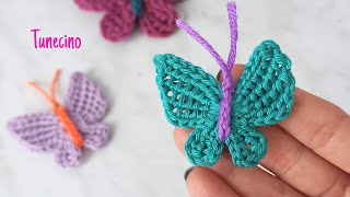 Mariposa en crochet tunecino [upl. by Ridinger]