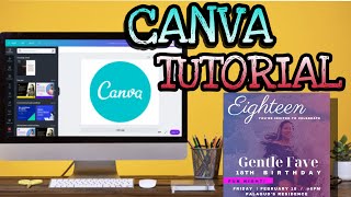 How to make 18th Birthday Invitation Card EASY and FREE Canva Tutorial [upl. by Drexler]