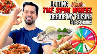 Spin the Wheel 24 Hours of Random Cuisine Picks  cravingsandcaloriesvlogs [upl. by Mansoor101]