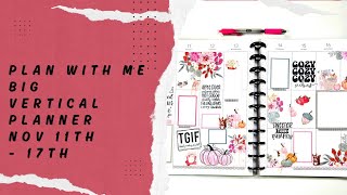 Plan With Me  Big Vertical Planner  Nov 11th  17th  LiveLovePosh Autumn Allure [upl. by Mishaan]