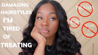 These Hairstyles Are Damaging Your Hair  Solutions To Damaging Hairstyles on Natural Hair [upl. by Dore]