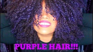 How I Dyed My Natural Hair PURPLE  No Bleaching [upl. by Nilde]