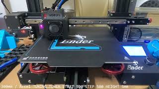 Ender3 Pro Klipper Ringing Tower 300mmstart Accel 500mm [upl. by Yarvis481]