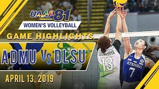 UAAP 81 WV ADMU vs DLSU  Game Highlights  April 13 2019 [upl. by Asilak]