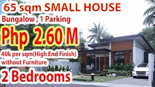 SMALL HOUSE l BUNGALOW l 2 BEDROOMS with ESTIMATE l REALISTIC RENDERING Philippines [upl. by Eirahs201]