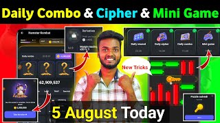 5 August Daily Combo amp Daily Cipher amp Mini Game  Hamster Kombat Daily Combo amp Mini Game 5 August [upl. by Yahiya]