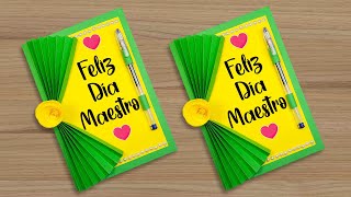 😘 Increíble tarjeta de rosa para el día del maestroprofesor 🥳 DIY Teachers Day Greeting Card [upl. by Gabbey]