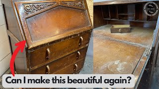 AMAZING RESTORATION of a 1930s Writing Bureau by Jentique Furniture [upl. by Tnafni785]