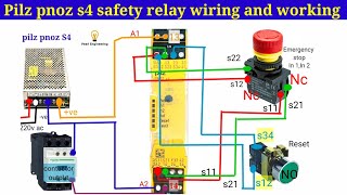 Pilz safety relay wiring and working  PILZ PNOZ s4 relay Troubleshooting [upl. by Sydelle]