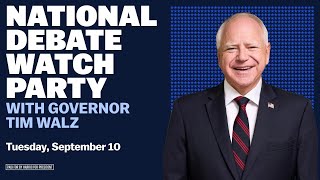 National Debate Watch Party with Gov Tim Walz [upl. by Pietro]