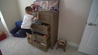 Watch a Toddler Easily Pull Down Furniture As IKEA Issues Warning [upl. by Yemac]