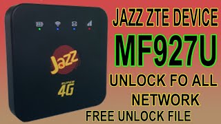 How To Unlock Jazz Device MF927u All Network Sim  Zte MF927u Device Unlock  Jazz MF927u Unlock [upl. by The]