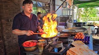 Traditional Iraqi Breakfast from Baghdad Ali AlQassab Restaurant  Iraqi Street Food [upl. by Elleinaj]