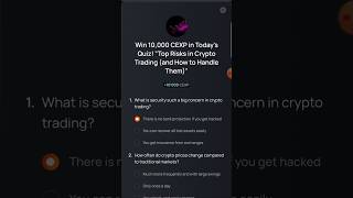 CEXIO Todays Quiz quotTop Risks in Crypto Trading and How to Handle Themquot  Answers  9 november [upl. by Ynohtnacram]