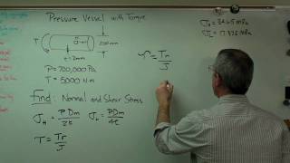 Pressure Vessel with Torque  Part 1  Finding StressesMP4 [upl. by Swigart734]