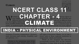 Climate  Chapter 4 Geography NCERT class 11 [upl. by Prisilla528]