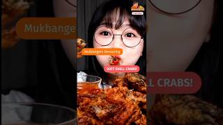 TEASER  Mukbangers Devouring SOFT SHELL CRABS mouthful mukbang softshellcrab [upl. by Eilra589]