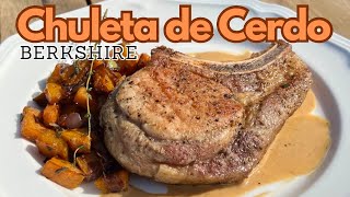 Chuletas de Cerdo Berkshire a la Plancha con Salsa de Naranja y Tequila  Batatas Salteadas [upl. by Lacee444]