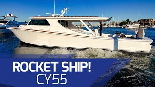 Its a Rocket Ship  No Outboards and this thing moves  Composite Yachts CY55 [upl. by Norford]