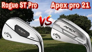 Putting the New Callaway Rogue ST Pro Irons Up Against My 2021 Apex Pro Irons  Rogue ST Pro Review [upl. by Amii]