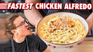 Making Chicken Alfredo Faster Than A Restaurant  But Faster [upl. by Atekehs]