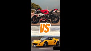 CAR Vs BIKE Lotus Elise Yamaha R1 [upl. by Darcy791]