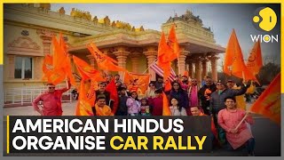 US American Hindus rally to celebrate Ayodhyas Ram Mandir inauguration in Maryland  WION [upl. by Enaffit]