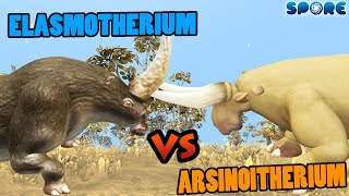 Elasmotherium vs Arsinoitherium  Prehistoric Beast Battle S3E1  SPORE [upl. by Aleyak]