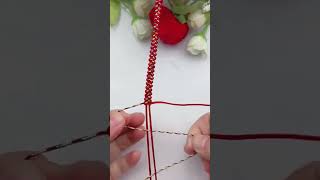 How to tie a lovely red bracelet diy diycraft [upl. by Forrer]