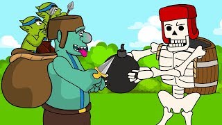 Clash Royale Animation 20 GOBLIN GIANT Vs GIANT SKELETON Parody [upl. by Irim]