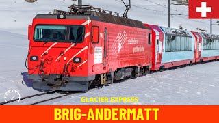 Cab Ride Glacier Express BrigAndermattMatterhornGotthardBahn Switzerlandtrain drivers view 4K [upl. by Yetti987]