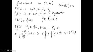 12 Integración numérica  Errores en interpolación de polinomios ejemplo [upl. by Alakam]